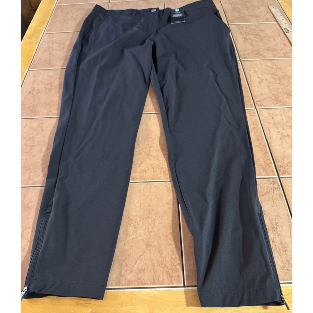 NEW Macade Golf Slim Fit Mens Pants Black Zip Ankle‎ Stretch Performance 34 x 28